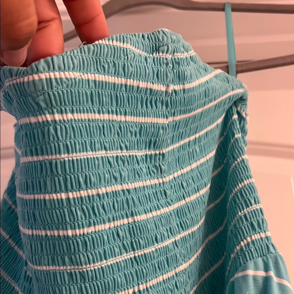 Torrid Striped Smocked Strapless Handkerchief Dress sz 2X - Picture 3 of 4